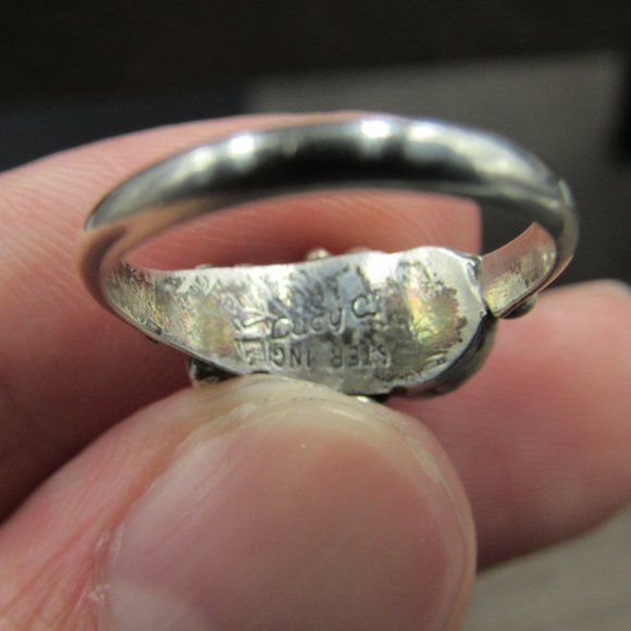 Size 6.25 Sterling Silver Lucy C Floral Stone Ring - Picture 5 of 8